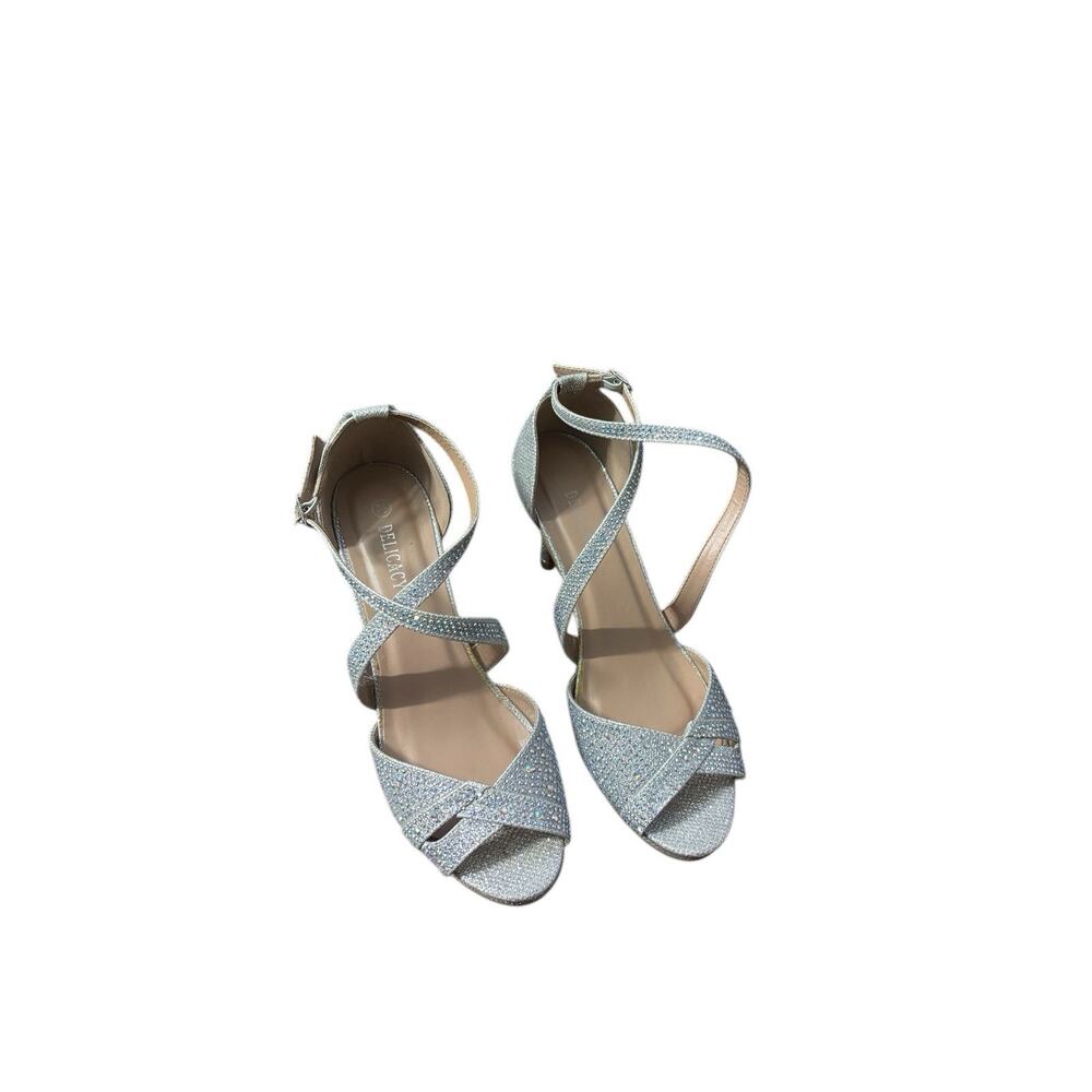 Delicacy Angel Strappy Rhinestone Low Heel Dress Sandals Size 7.5